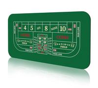 Upgraded Waterproof Casino Craps Tabletop Layout Mat with Carrying Bag, Anti-Slip Rubber Craps Dice Game Layout Table Top Cover for Parties, Home Entertainment, Game Night(180x90cm-green craps)
