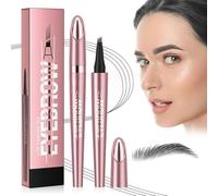 Upgraded Waterproof Microblading Eyebrow Pen - 3D Precision With 4 Tipped Fine Stroke For Long-lasting, Natural Makeup(03# Gray)