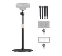 Upgraded Webcam Stand for Desk, Telescopic Webcam Tripod Mount with Ball Head, Compatible with Logitech Camera C922 C930e C920S C920 C615 C960 C920x BRIO 4K NexiGo N60, Phone Holder with 1/4" Thread