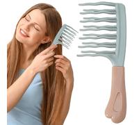 Upgraded Wide Tooth Comb for Curls, Double-Layer Wavy Teeth Design Gently Removes Knots Without Straightening, Hair Brush Large Tooth Shower Hair Comb For Women Girl Men