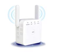 Upgraded WiFi Extender Booster- Long Range WiFi Booster for 4000 Sq.ft Homes | WiFi Extender with 2 Antennas + 45 Devices & Ethernet Port, Home Wireless Signal Booster (White)