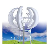 Upgraded Wind Vertical Axis Turbin Generator, 12000W 12V/24V 5 Blade Horizontal Wind Power Generator Kit, 30A MPPT Controller, for Home, Boat, Marine, Monitoring(White,12V)