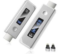 Upgraded Wireless HDMI Transmitter and Receiver, 164ft/50m Portable Extender Plug & Play 4K Output Decodes 1080P, Ultra Low Latency 5.8G+2.4G for Video and Audio Streaming from