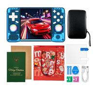 Upgraded XF40H Handheld Game Console - 128GB Retro Gaming Console with 4.0" 4K IPS Screen, 20,000+ Preloaded Classic Games, Open Source Linux System Gift with Christmas Card & Gift Box (Blue Set)