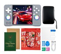 Upgraded XF40H Handheld Game Console - 128GB Retro Gaming Console with 4.0" 4K IPS Screen, 20,000+ Preloaded Classic Games, Open Source Linux System Gift with Christmas Card & Gift Box (Grey Set)