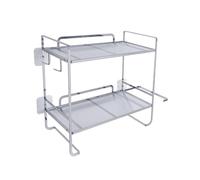 Upgrades Bathroom Essential Holder with 2 Open Shelves Iron Construct & Not Drill Installation Bathroom Organizes Rack Toilet Shelf Organizes