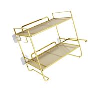 Upgrades Bathroom Essential Holder with 2 Open Shelves Iron Construct & Not Drill Installation Bathroom Organizes Rack Toilet Shelf Organizes