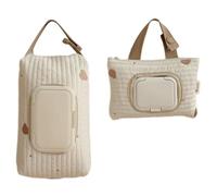 Upgrades Embroidery Baby Case Hanging Wet Wipe Bag Cotton Linen Accessory Large Size for Parents Embroidered Bear Wet Wipe Pouches