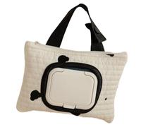Upgrades Embroidery Baby Case Hanging Wet Wipe Bag Cotton Linen Accessory Large Size for Parents Embroidered Bear Wet Wipe Pouches