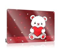 Upgrades Fun Retro Wall Art - A Cute White Bear Holding A Red Heart Rustic Wall Art Accessory Easy Hang For Lake(20X30CM)
