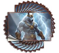 Upgrades Tattoo - Aesthetic Ideas Garage Thundering Wolf King: A Mythical Warrior's Majesty(6X9CM)