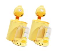 Upgrades Wall Mounted Toothbrush & Cup Holder for Kids Easy Installs Multiple Use Bathroom Organizes Cup Stand Wall Mounted Organizes