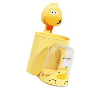 Upgrades Wall Mounted Toothbrush & Cup Holder for Kids Easy Installs Multiple Use Bathroom Organizes Toothbrush Cup Stand Easy to Clean Cup Holder