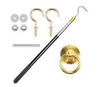 Upgrades your attic ladder with this pull-down hook set, including an adjustable rod 60 inch and stylish coppers rings, easy access attic tool
