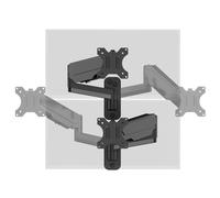 UPGRAVITY 2 Pack Single Monitor Wall Mount for Flush/Vertical Setup, Computer Monitor Wall Arm for Two 17-32 inch Flat/Curved Screens, Fully Adjustable Gas Spring Wall Mounted Stand