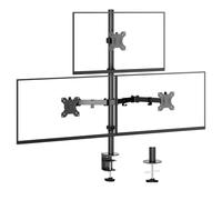 UPGRAVITY 3 Monitor Desk Mount for 17 to 32 inch Screens, Fully Adjustable Triple Monitor Stand with Tilt,Swivel,Rotate, Each Arm Holds up 17.6 lbs,VESA Mount 75x75/100x100mm, Clamp & Grommet Kit