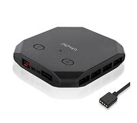 upHere 12V RGB to 5V ARGB PC Fan Hub with 6 PWM 4Pin Port,8 5V ARGB 3Pin Port,Support up to 6 4-Pin & 3-Pin Case Fans and Additional 2 ARGB Accessories Black FH14-12V(Only Support 12VRGB Motherboard)