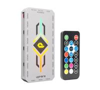 upHere 2 in 1 ARGB Fan Hub with Controller, 9 Ports 4-Pin PWM Fan Connector, 9 x 5V 3-Pin ARGB Ports, Magnetic Base, RGB PC Case Fan Hub with Adjustable Speed, White