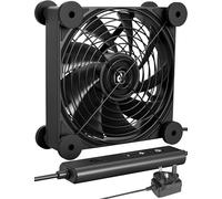upHere gaming 120mm PC Fan, 220V 240V AC Plug Computer Cooling Fan DC 12V 5 Adjustable Speeds for Server Rooms, Modems, PC Cabinets, U3DC1