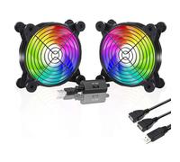 upHere gaming U1207 USB PC Fan Dual-ball bearings,Rainbow LED,Multi-speed control,Silent 120mm USB Fan for Computer Cases Computer Cabinet PS5 Xbox Cooling