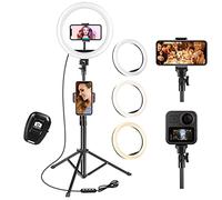 UPhitnis 10" Ring Light with Tripod Stand & Phone Holder, Selfie Ring Light with 63" Tripod Stand with 3 Light Modes & 10 Brightness Level for YouTube/Instagram/Video/Photography/Live Streaming…