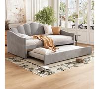 Upholstered Bed 3ft Single Bed Frame 90x190 cm Daybed with Trundle Bed Guest Bed