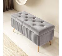Upholstered Bedroom Bench with Storage Entryway Foyer Bench Wooden Hallway Storage Ottoman Small Living Room Storage Seat End of Bed Storage Solution