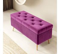 Upholstered Bedroom Bench with Storage Stylish Entryway & Hallway Storage Solution Wooden Foyer Bench Compact Living Room & End of Bed Ottoman Perfect for Small Spaces