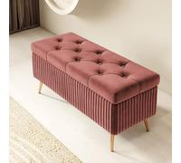 Upholstered Bedroom Storage Bench Stylish Entryway & Foyer Seating Wooden Hallway Storage Compact Living Room Ottoman End of Bed Small Entry Bench
