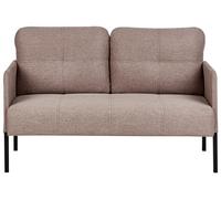 Upholstered Bench 2 Seater LAHTI Fabric Light Brown
