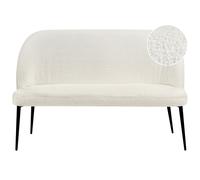 Upholstered Bench 2 Seater OSBY Boucle White