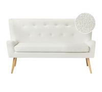 Upholstered Bench 2 Seater SKIBBY Boucle Off-White