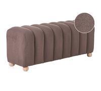 Beliani Upholstered Bench IDYLLWILD Boucle Brown, Brown