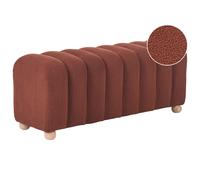 Beliani Upholstered Bench IDYLLWILD Boucle Golden Brown, Brown
