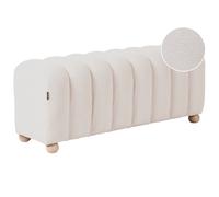 Beliani Upholstered Bench IDYLLWILD Boucle Off-White, White