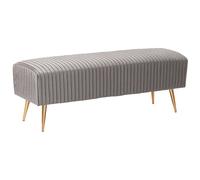 Beliani Bench PATERSON Velvet Light Grey, Grey