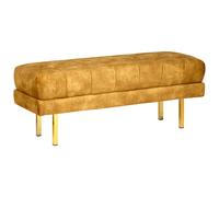 Beliani Bench ROSEVILLE Velvet Mustard, Yellow