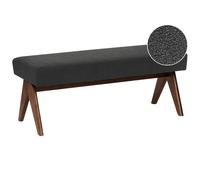 Upholstered Bench TAMRE Boucle Black/ Dark Brown