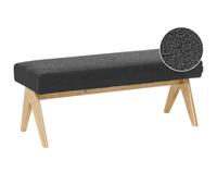 Upholstered Bench TAMRE Boucle Black/ Light Brown
