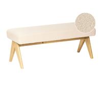Beliani Upholstered Bench Tamre Boucle Off-White/ Light Brown