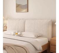 Upholstered Corduroy Headboard Cover / Headboard Cushion for Queen King Size Double Single Bed Backrest, Washable Thicken Padding Headboards Dustproof Protector Cover(No headboard-150x60x6cm,Beige)