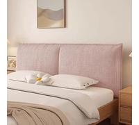 Upholstered Corduroy Headboard Cover / Headboard Cushion for Queen King Size Double Single Bed Backrest, Washable Thicken Padding Headboards Dustproof Protector Cover(With headboard-150x60x6cm,Pink)