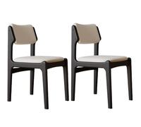 Upholstered Dining Chairs, Ergonomic Mid Century Design with Scratch Resistant PU Leather and Oak & Black Frame for Kitchen & Living Room