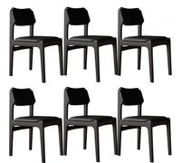 Upholstered Dining Chairs Set of 2/4/6 - Ergonomic Mid Century Design, Scratch Resistant PU Leather, Oak & Black Frame for Kitchen & Living Room