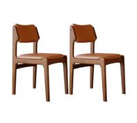 Upholstered Dining Chairs Set of 2/4/6 - Ergonomic Mid Century Design, Scratch Resistant PU Leather, Oak & Black Frame for Kitchen & Living Room