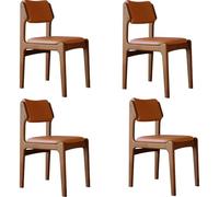 Upholstered Dining Chairs Set of 2/4/6 - Ergonomic Mid Century Design, Scratch Resistant PU Leather, Oak & Black Frame for Kitchen & Living Room