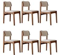 Upholstered Dining Chairs Set of 2/4/6 - Ergonomic Mid Century Design, Scratch Resistant PU Leather, Oak & Black Frame for Kitchen & Living Room