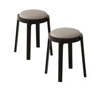 Upholstered Dining Chairs & Solid Wood StoolsStackable No Assembly NeededIdeal for Kitchen Living Room Dressing AreasModern & Simple Design