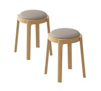Upholstered Dining Chairs & Stools Solid Wood Stackable Stools No Assembly Kitchen Seating Simple Square Dressing Chairs for Dining & Living Rooms