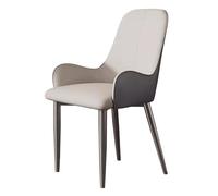 Upholstered Dining Chairs with Arms and Metal Legs, PU Leather Leisure Side Chair for Dining Room, Kitchen, Living Room, Restaurant, Hotel